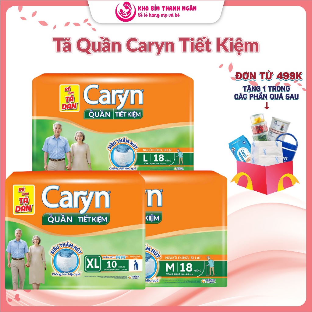 QT Tã Quần Caryn Tiết Kiệm Đủ Size M10 M18 L10 L18 XL10 XL18 - Caryn Ngày Và Đêm - Bỉm Tã Người Già 