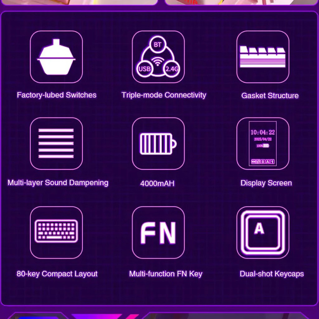 Bàn phím cơ AULA S75 PRO - Mạch Xuôi 3 Modes | Màn Hình LCD I Núm xoay | AULA S75PRO | BigBuy360 - bigbuy360.vn