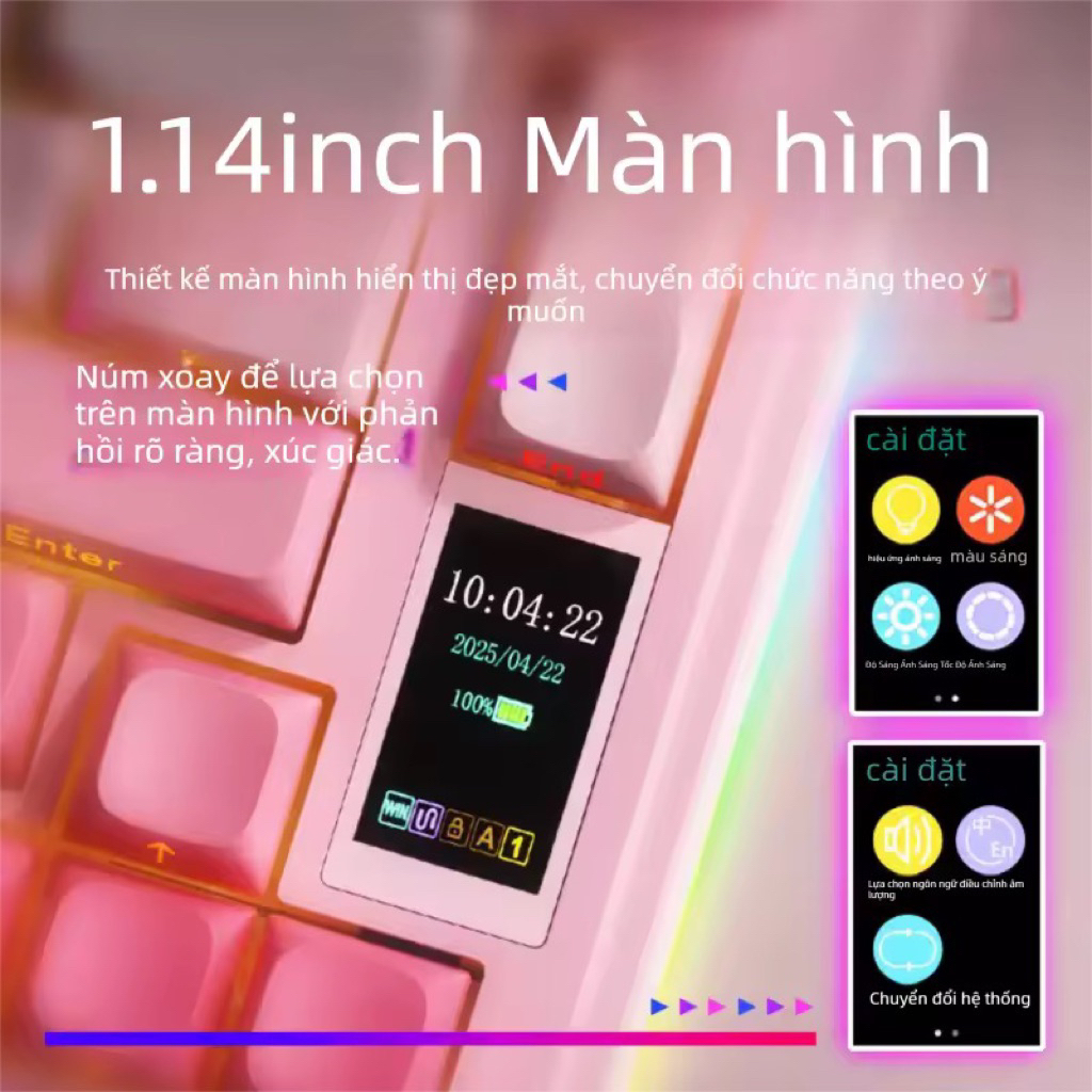 Bàn phím cơ AULA S75 PRO - Mạch Xuôi 3 Modes | Màn Hình LCD I Núm xoay | AULA S75PRO | BigBuy360 - bigbuy360.vn