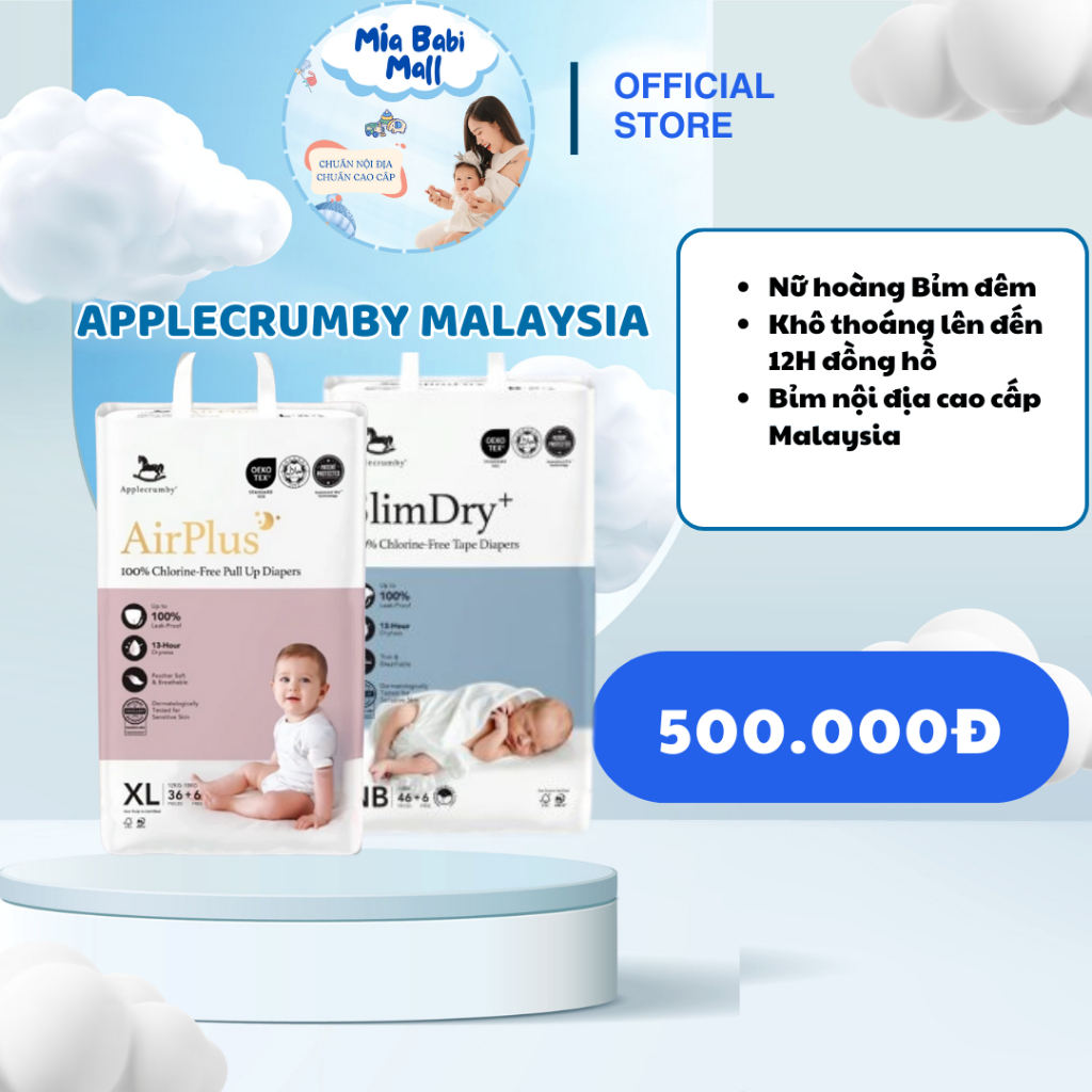 [BỊCH TO MEGA] Bỉm ĐÊM/NGÀY Applecrumby bản Mega (Mẫu mới) Miastore2309