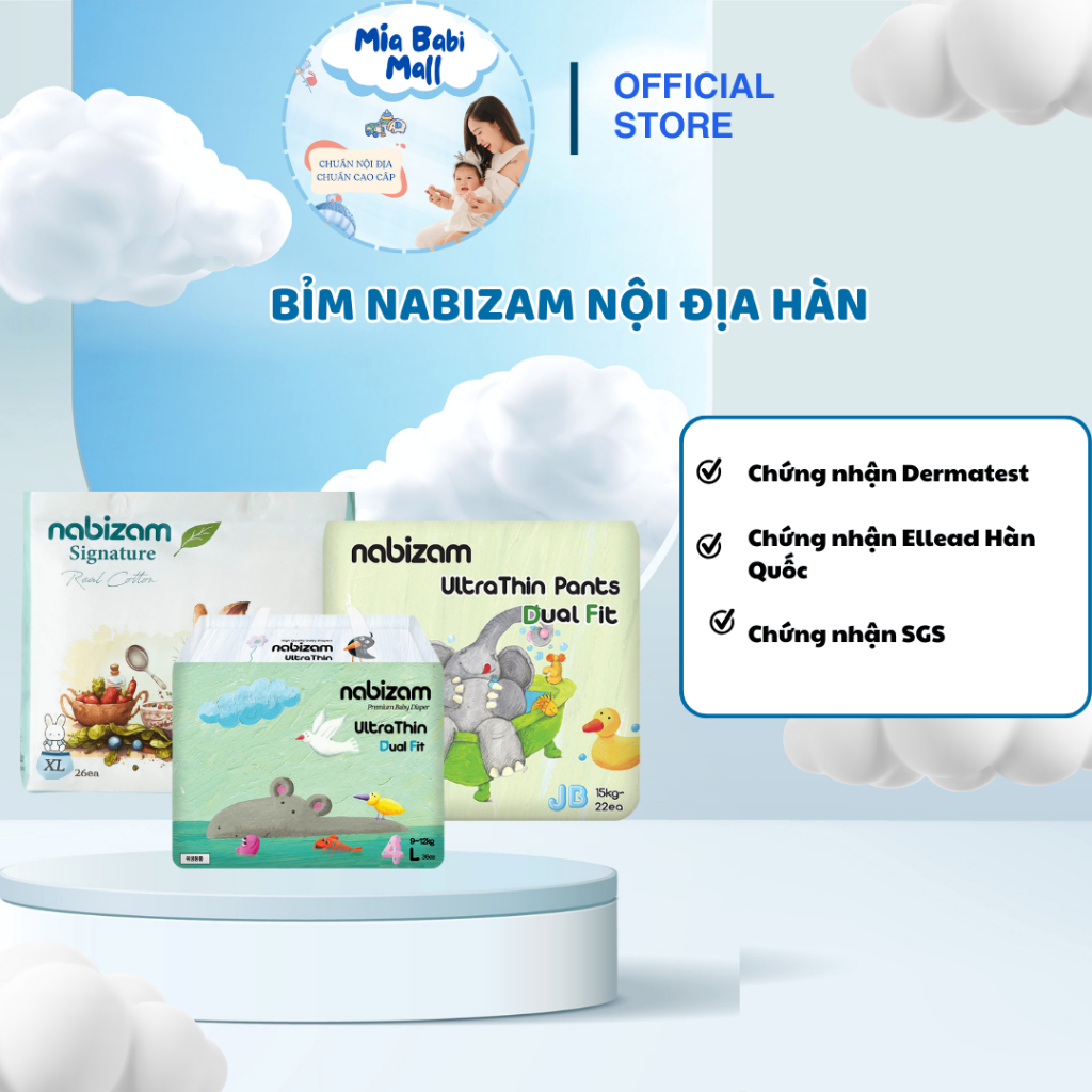 COMBO 4 BỊCH Bỉm quần NABIZAM đủ size M/L/XL/XXL Miastore2309