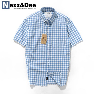 Áo sơ mi caro nam tay ngắn kẻ sọc vải Oxford công sở Wash Nexx&Dee SM09