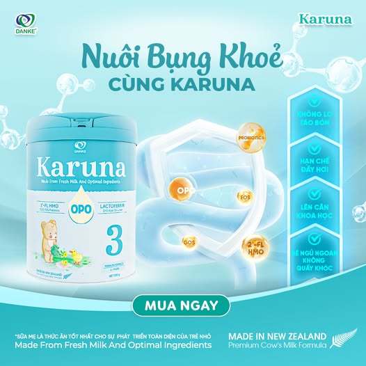 SỮA KARUNA NEW ZEALAND ĐỦ SỐ 1, 2, 3– DINH DƯỠNG TINH TÚY, TĂNG ĐỀ KHÁNG, TIÊU HÓA KHỎE CHO BÉ