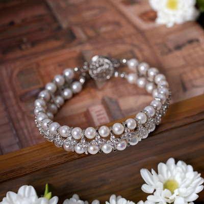 Vòng Tay Ngọc Trai 5ly Mix Charm Đá Cz Sang Trọng, Tinh Tế - Ngọc Trai Trường Thịnh