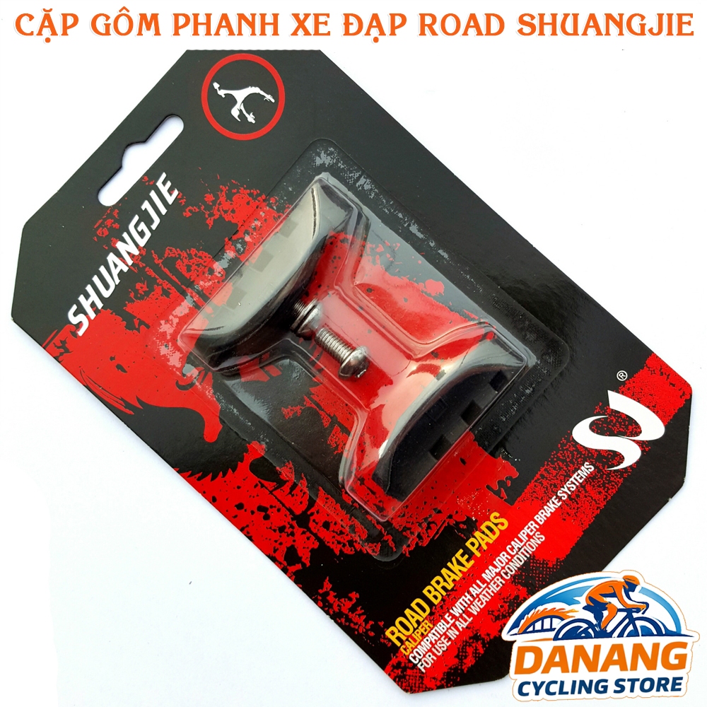 Cặp Gôm Phanh Xe Đạp Road SHUANGJIE – Phanh Êm, Bám Tốt – 2 Gôm Phanh