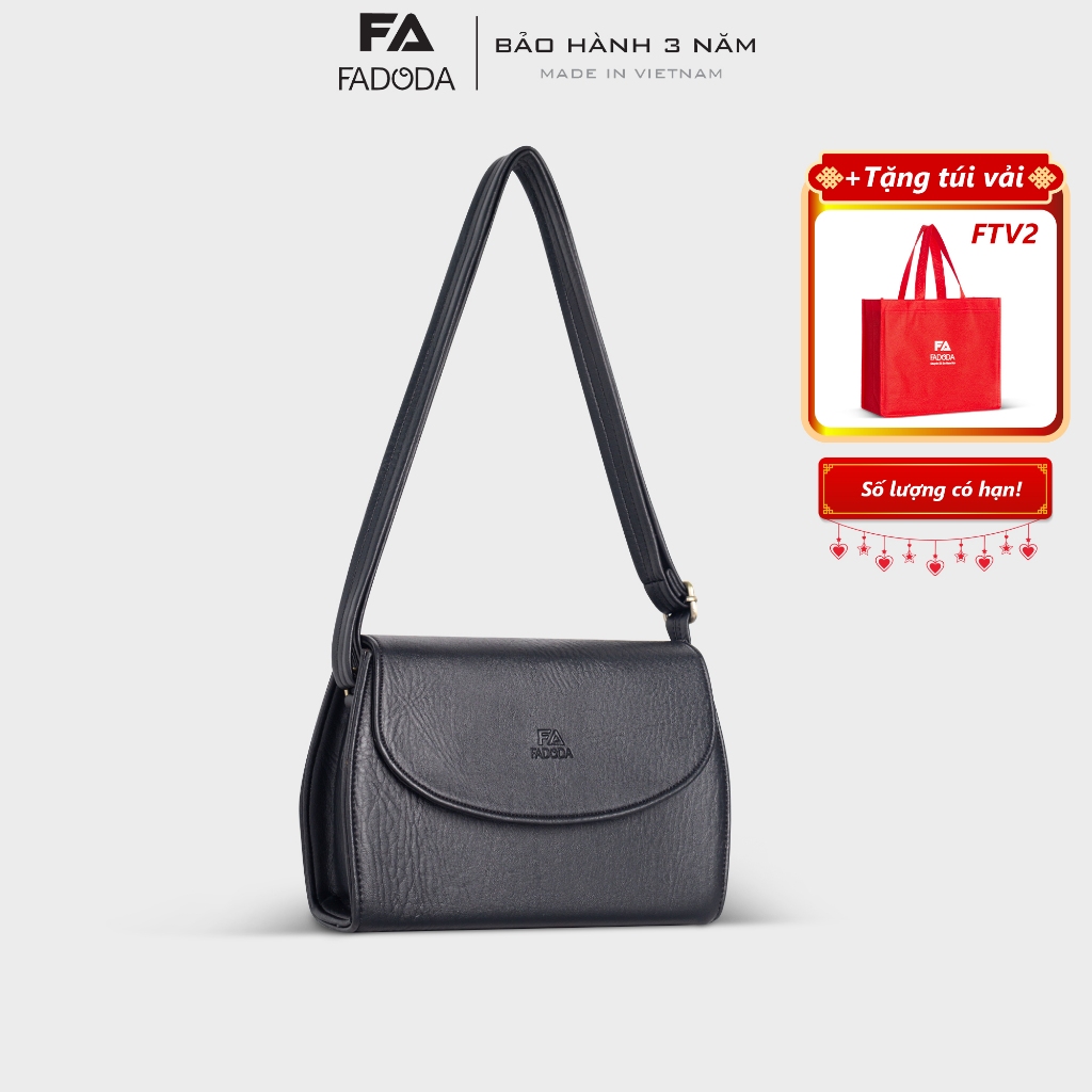 Túi da đeo chéo nữ dáng bầu xinh xắn Fadoda FN21
