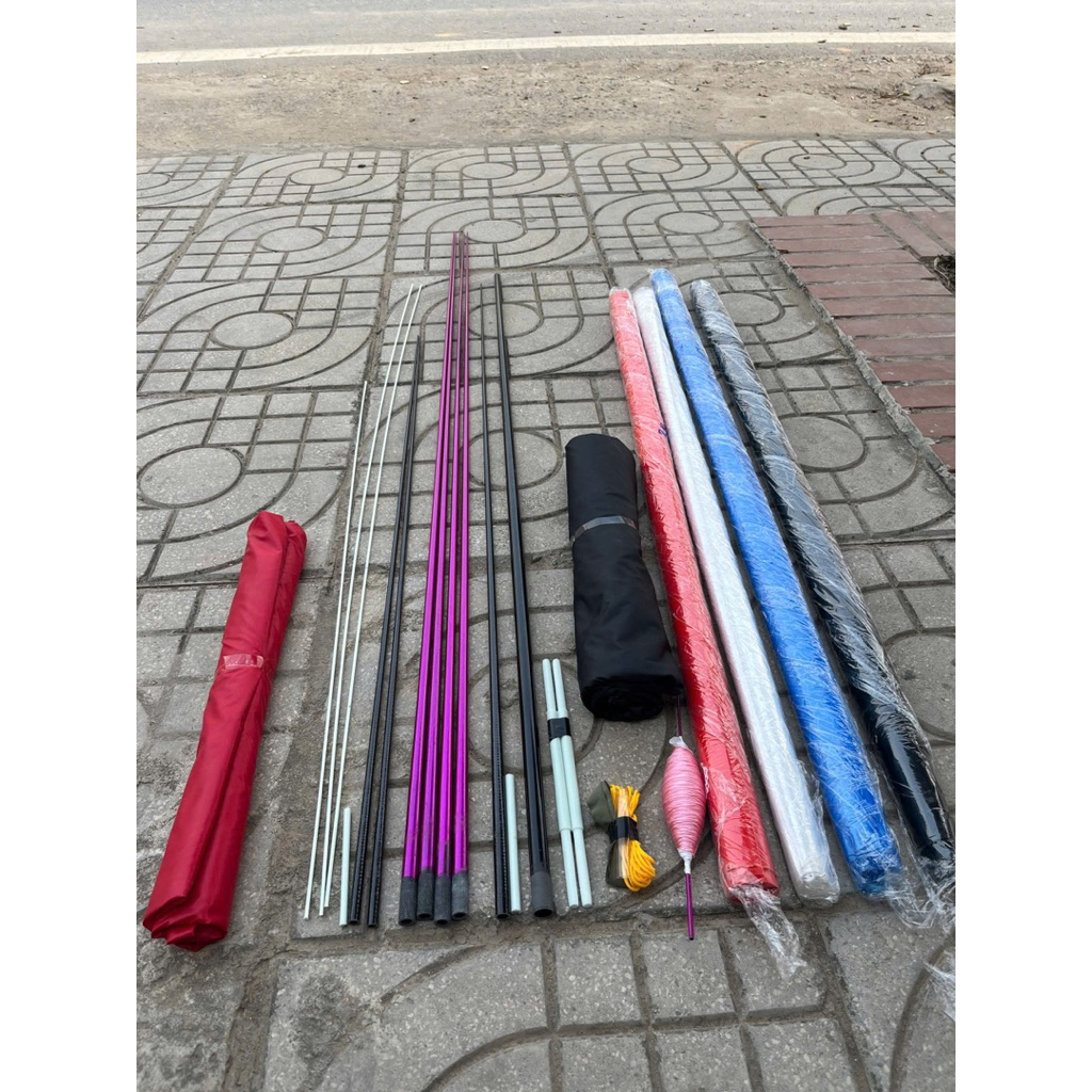 Combo diều Đuôi Cá 2m5 nan màu Tự Làm(Đã mài Phíp) Chưa đánh dấu. Có đầy đủ phụ kiện đi kèm dây go+t