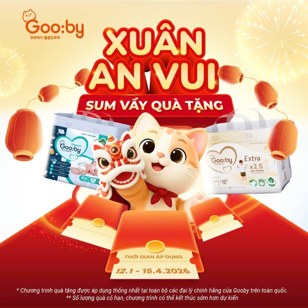 [COMBO 2 BỊCH KÈM QUÀ] Tã Bỉm Gooby Extra, Gooby Premium Đêm, Ngày Cho Bé, Chính hãng