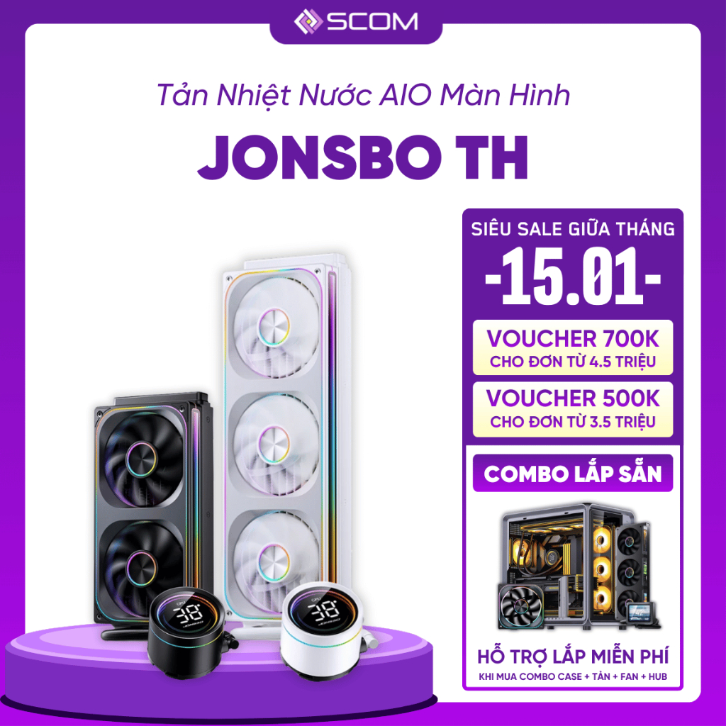 Tản Nhiệt Nước AIO CPU Jonsbo TH-240 TH-360 Màn Hình LED ARGB 240 360 Sync Main Sync Hub