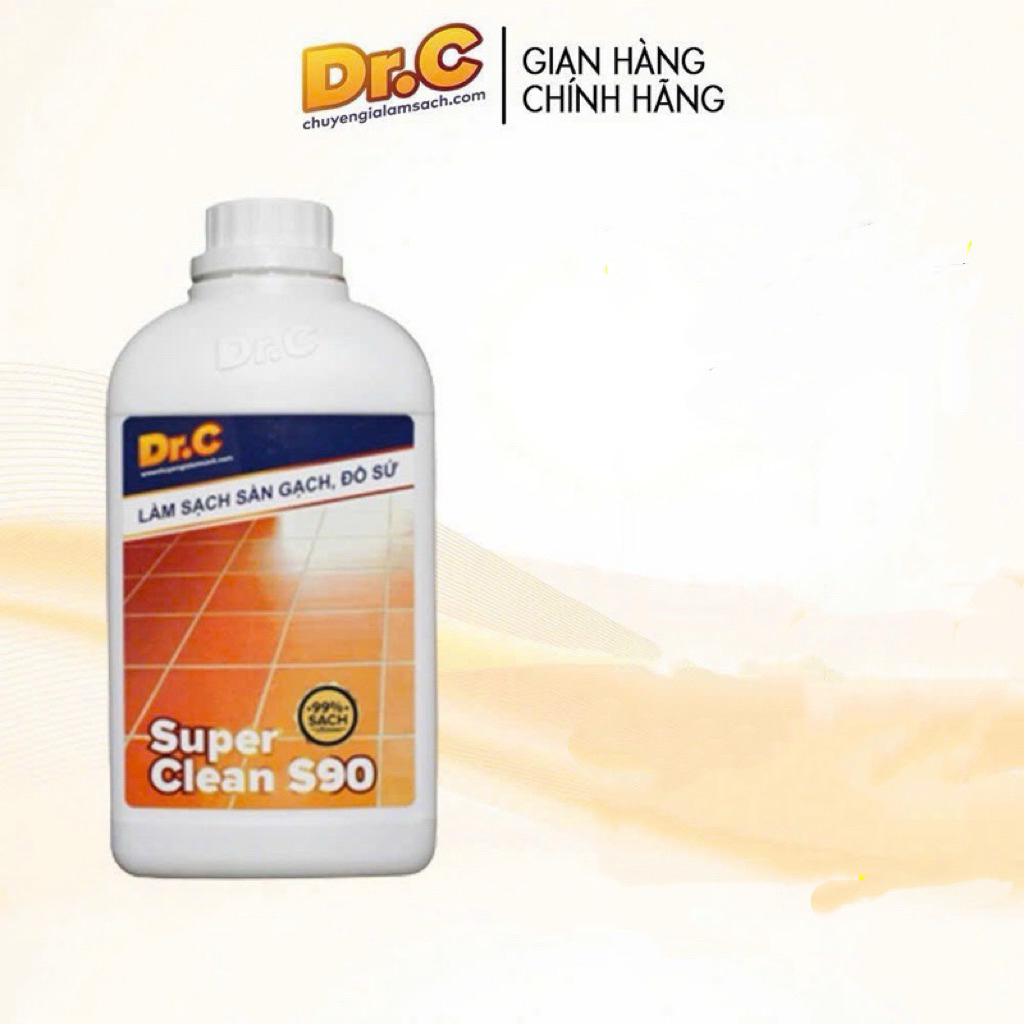 (Chai 1 lít) Chất tẩy Làm Sạch Sàn Gạch, Đồ Sứ Super Clean S90 Can 1Lít - S90 - 01