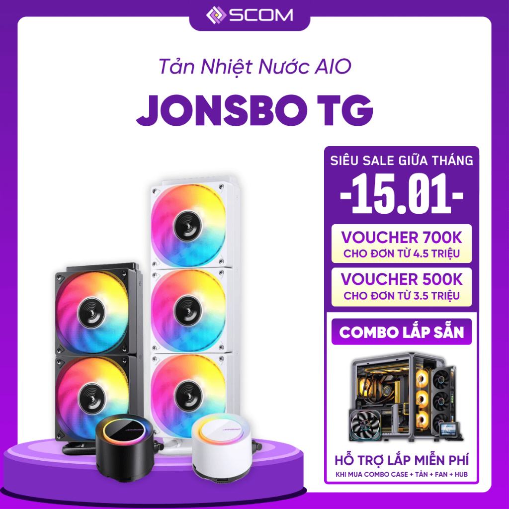 Tản Nhiệt Nước AIO CPU Jonsbo TG-240 TG-360 LED ARGB 240 360 Sync Main Sync Hub