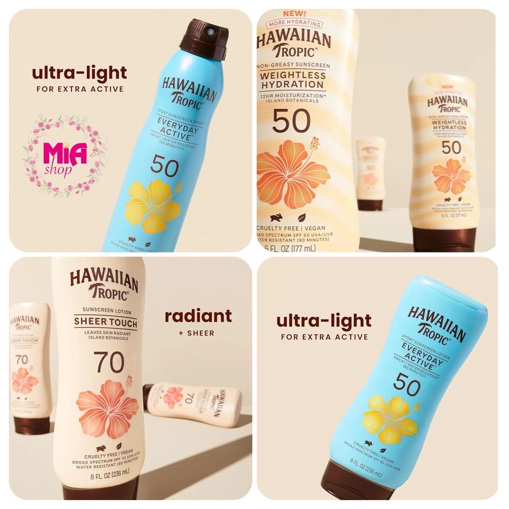 Kem chống nắng lotion Hawaiian Tropic các loại