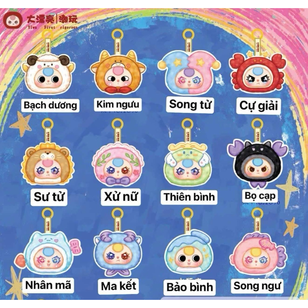 Bb3 Charm móc khóa 12 cung hoàng đạo dễ thương