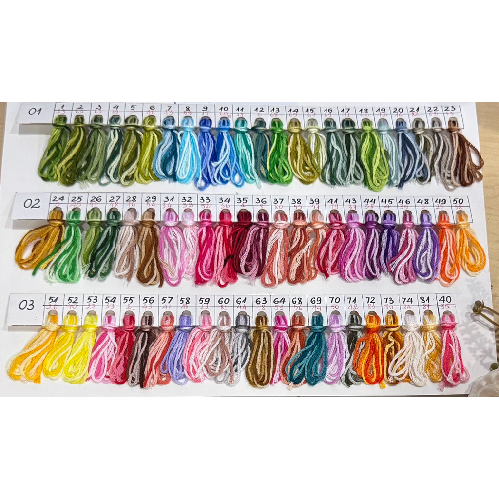 [Đi Đơn từ 6 tép] CHỈ COTTON LOANG MÀU VIỆT NAM - 68 màu [TÉP 8 MÉT]ư