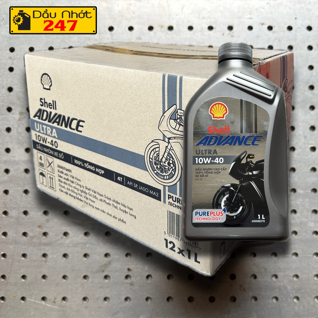 Thùng nhớt Shell Advance Ultra 10w40 1L