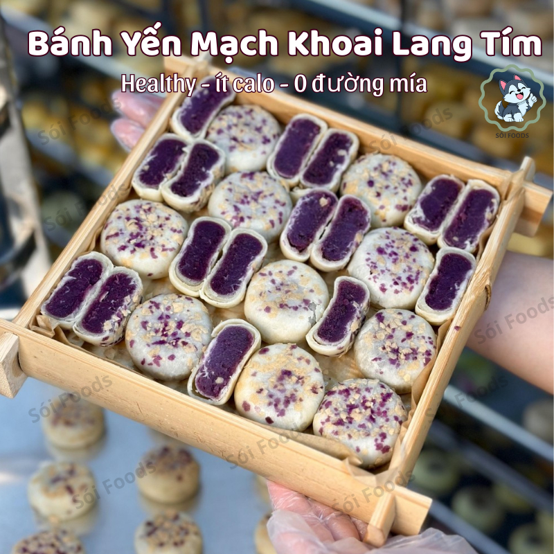 Bánh Yến mạch khoai tím - ít ngọt - ít calo - ăn vặt lành mạnh - 0 đường mía - thuần chay - bữa sáng