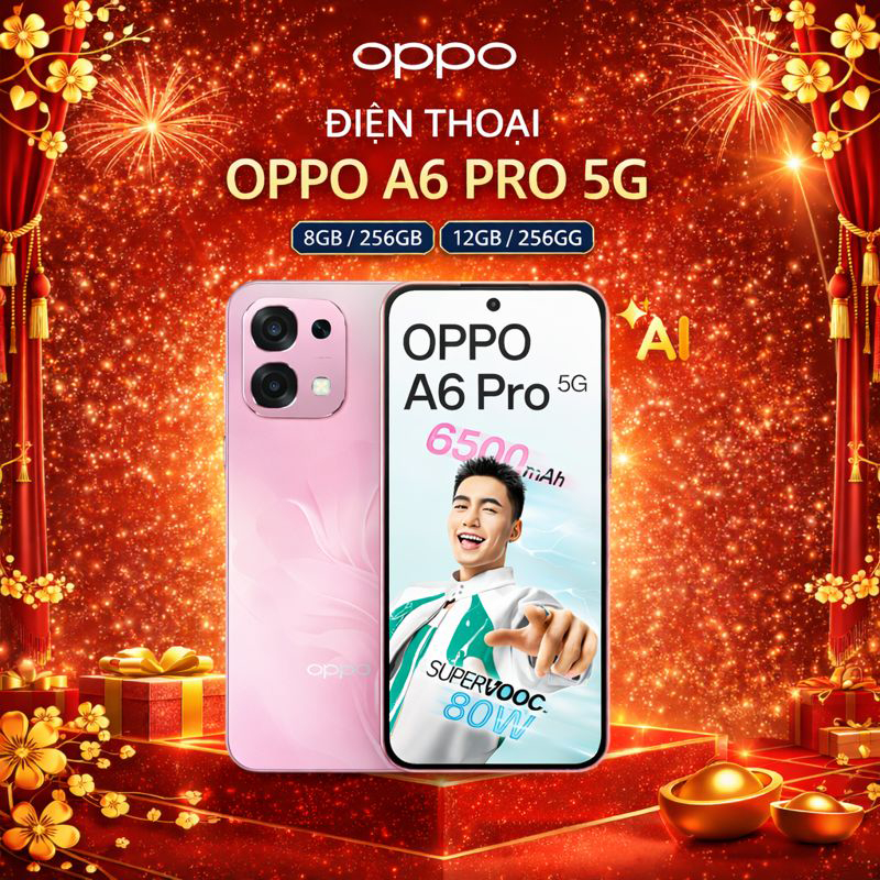 Điện thoại OPPO A6 Pro bản 5G | 12GB 256GB | 8GB 256GB | Màn hình 120Hz |   - Hàng chính hãng