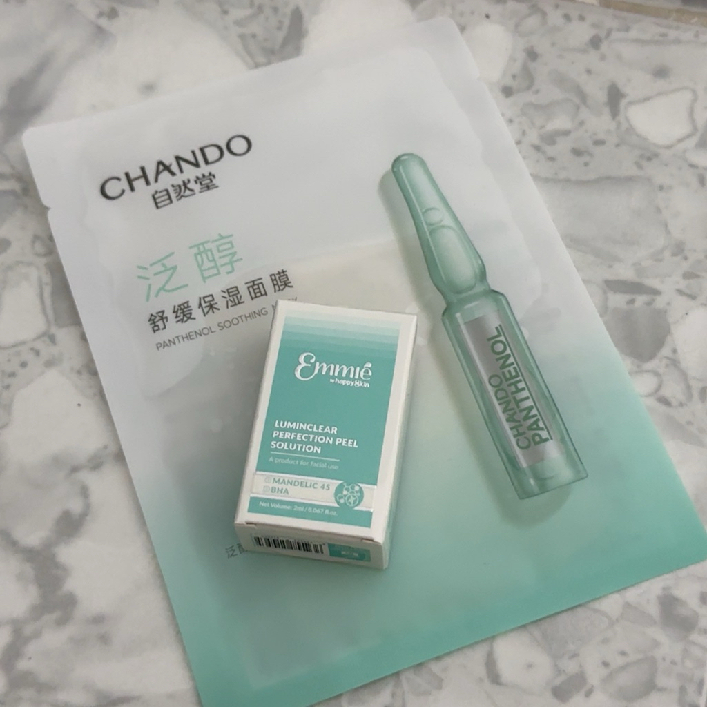 Dung Dịch PEEL 45% Mandelic Acid + BHA 2ml Emmie by Happyskin + 1 Mask Phục Hồi B5 Chando Himalaya