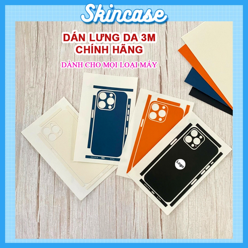 Dán Skin Da 3M Cao Cấp Full Lưng Viền dành cho iphone 18 17 pro max air 16 promax 15 14 13 12