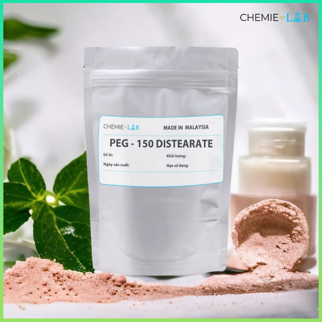 50-500g 𝗣𝗘𝗚-𝟭𝟱𝟬 𝗗𝗶𝘀𝘁𝗲𝗮𝗿𝗮𝘁𝗲 chất tạo đặc, chất tạo gel dùng trong dầu gội, sữa tắm - Chemielab