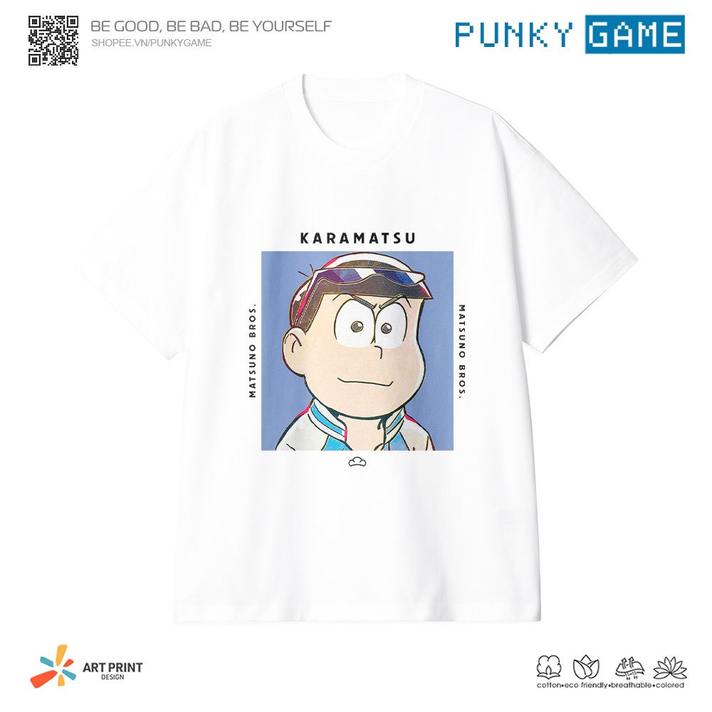 Áo thun Unisex Anime Osomatsu-san Karamatsu Cotton 100% ngắn tay