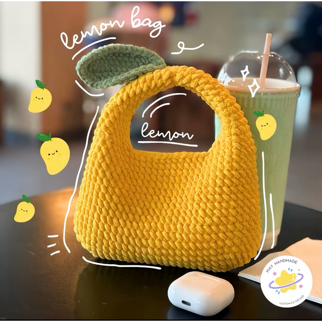Donut fruit bag hoa quả handmade bằng len móc tay dễ thương