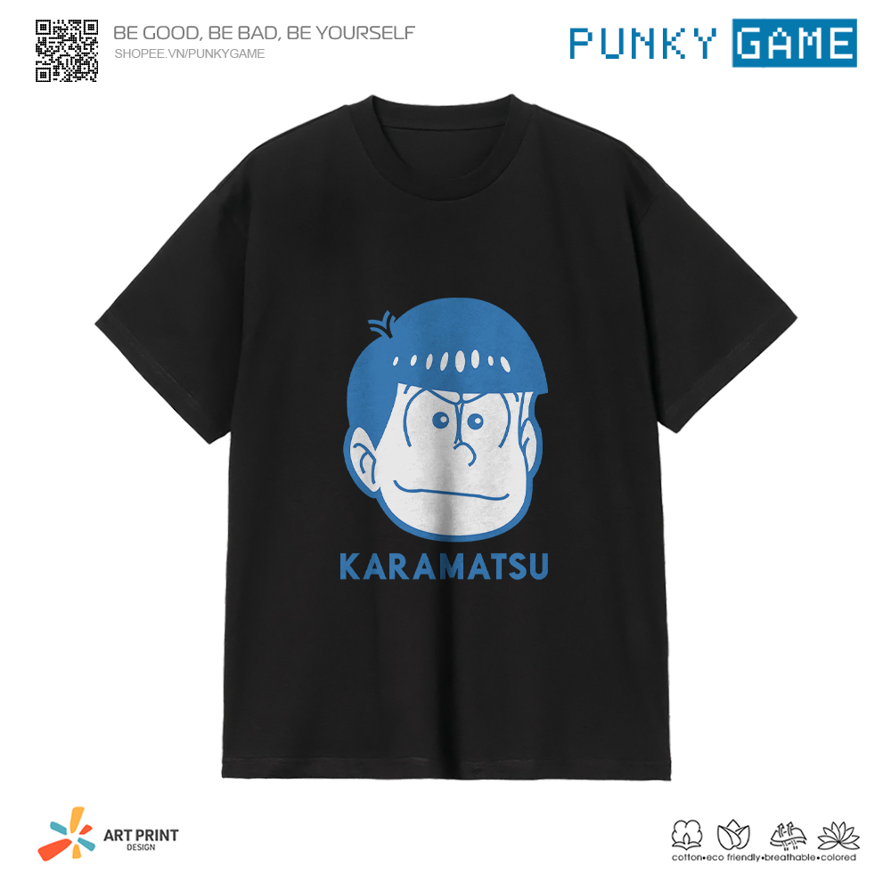 Áo thun Unisex Anime Osomatsu-san Karamatsu Cotton 100% ngắn tay