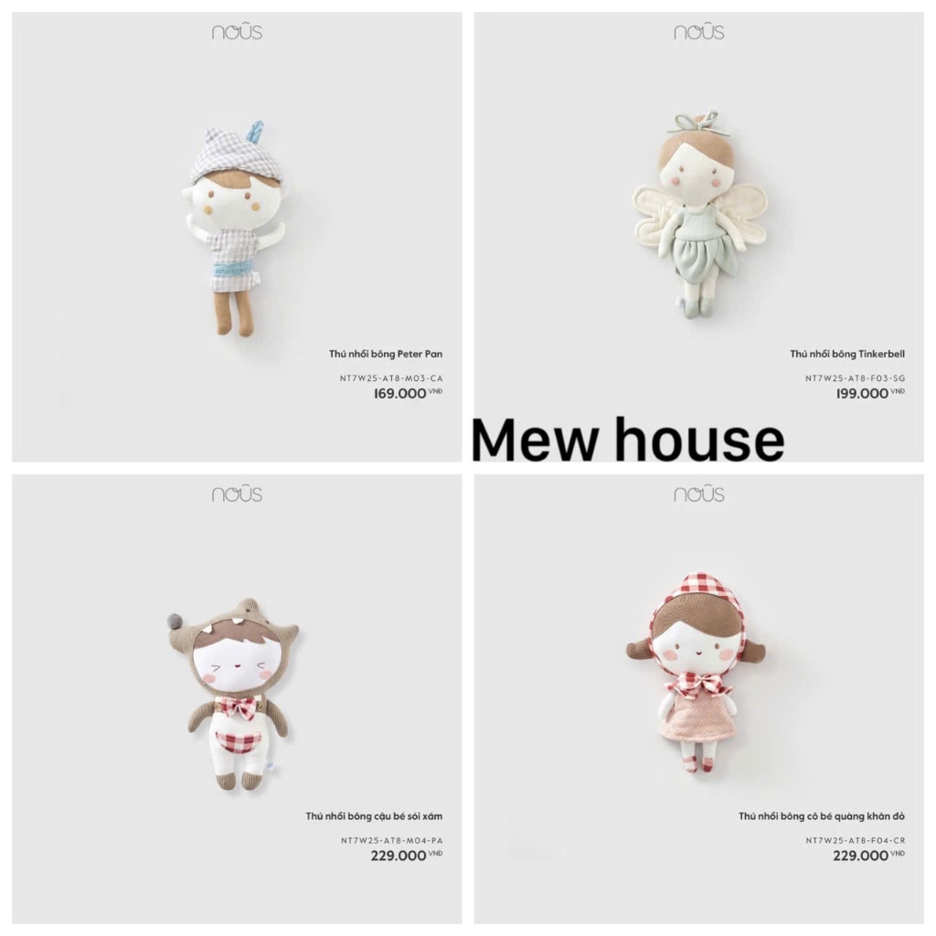 Nous softtoy } gấu bông xinh yêu cho bé trai bé gái Nous chính hãng