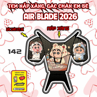 Combo Tem Dán Nắp Xăng Gác Chân Em Bé AB 2026 Dán Trang Trí Chống Trầy  decal Nhãn Dán