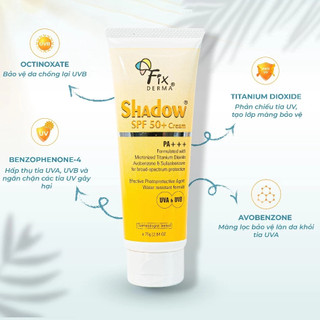 Kem Chống Nắng Fixderma Shadow SPF 50+ Cream 75g Dưỡng Ẩm, Không Nhờn Rít
