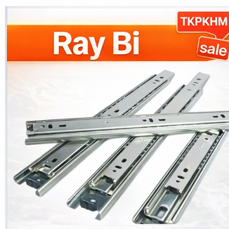 (1 Bộ) Ray Bi – Ray Trượt 3 Tầng, Bản 42, Màu Trắng VNH – Dùng Cho Ngăn Kéo Hộc Tủ