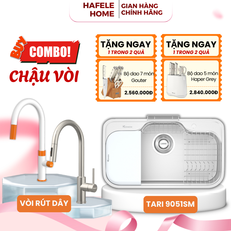 Chậu Rửa Bát Tari 9051SM - Bề Mặt Mịn, Phủ Mạ Crom, Hạn Chế Bám Bẩn, Thiết Kế Dáng Tròn - EEH