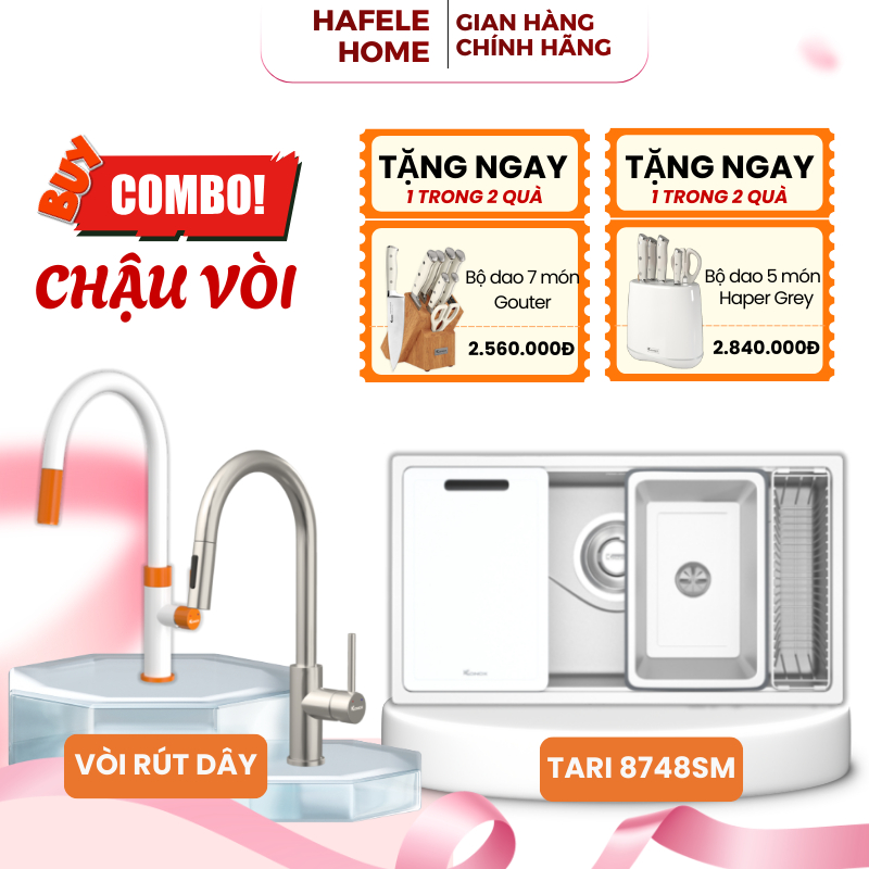 Chậu Rửa Bát  Konox Tari 8748SM - Phong Cách Nhật Bản - Bề Mặt Mịn - Chống Bám Bẩn - EEH
