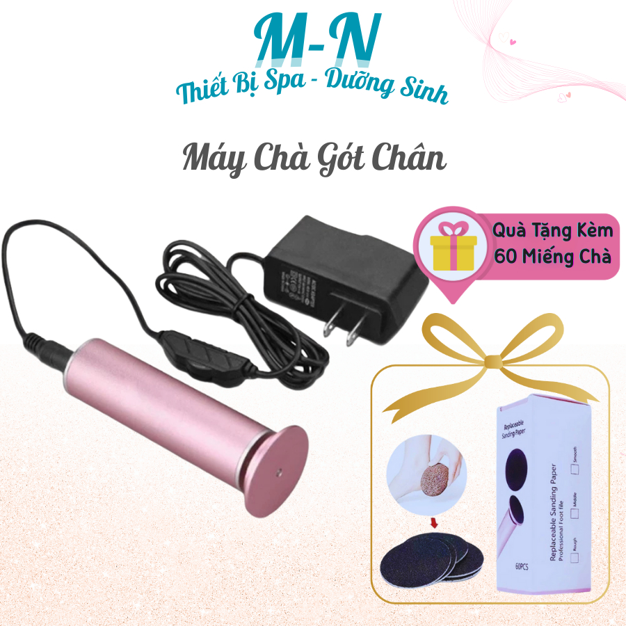 Máy Chà Gót Chân Tẩy Tế Bào Chết Dùng Cho Tiệm Nail, Spa Cá Nhân (Tặng Kèm 60 Miếng Chà)