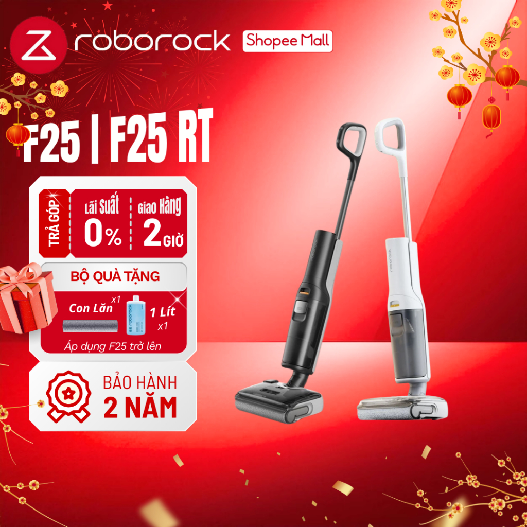 Máy hút bụi lau sàn Roborock F25 | Lực hút 20.000Pa | Gập sát sàn | Giặt nước nóng 90 độ