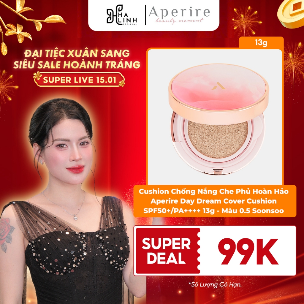 [SPD VHL x APERIRE] Cushion Chống Nắng Che Phủ Hoàn Hảo Day Dream Cover Cushion SPF50+/PA++++ 13g -M