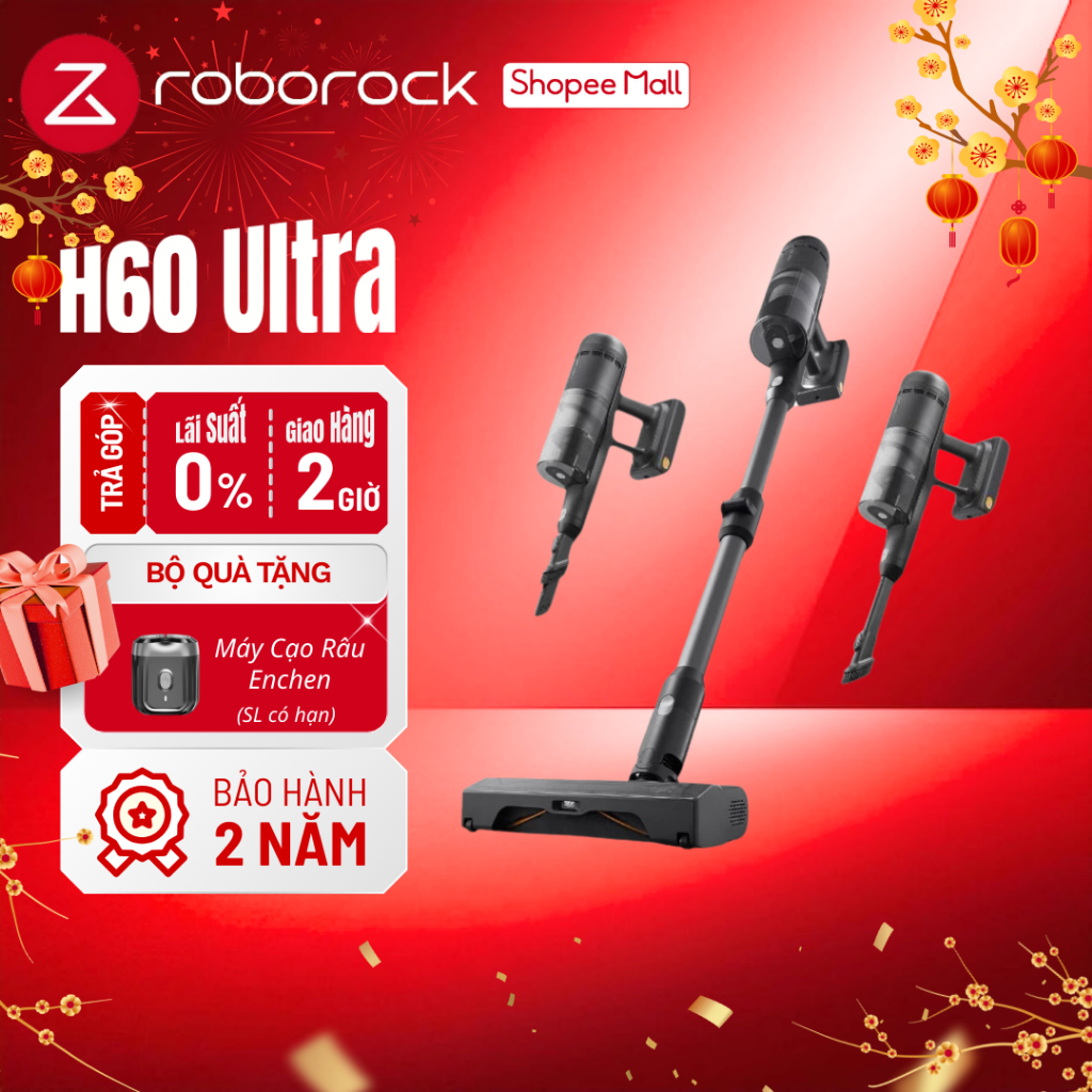 Roborock H60 Ultra máy hút bụi cầm tay | Hút bụi đa năng | Bộ lọc 5 lớp | Bảo hành 2 năm