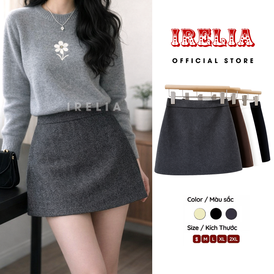 Chân Váy Dạ Ép Bassic Dáng Ngắn Phom A  Có Quần Bảo Hộ - Irelia