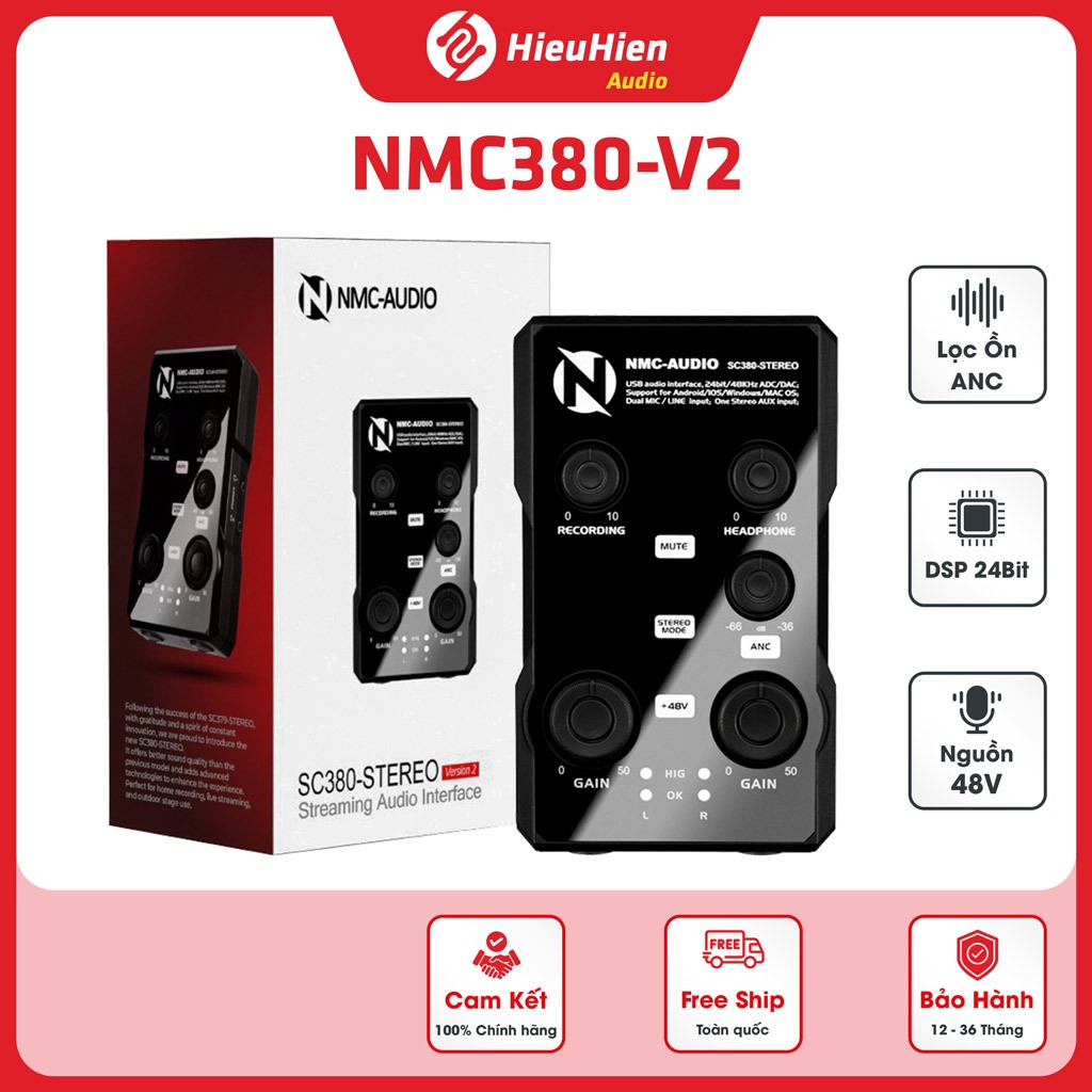 Box Livestream NMC-AUDIO SC380 STEREO V2 Chính Hãng - Ghi Âm Livestream 24bit/48kHz, Lọc Ồn ANC, Bảo