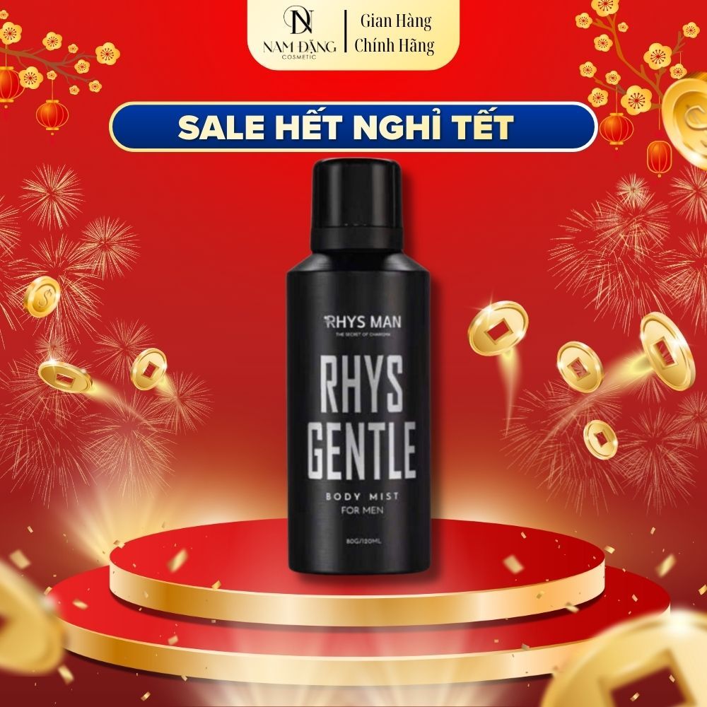 Body mist RHYS MAN xịt thơm toàn thân Rhys Gentle 120ml