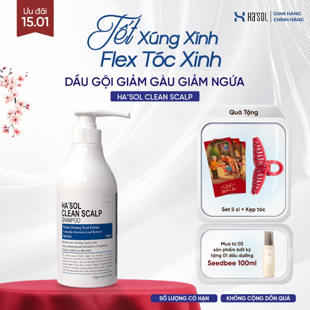 Dầu Gội Xanh HASOL Ngăn Gàu, Nấm Ngứa, Cung Cấp Dưỡng Chất Cho Da Nhiều Dầu, Tóc Mỏng Và Yếu - Ha'so