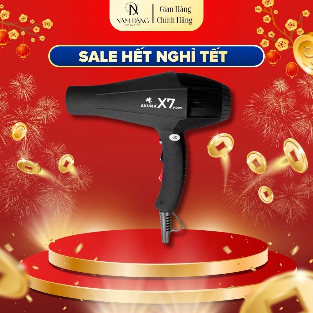 Máy Sấy Tóc AKUMA X7 Màu Đen Powerful Drying 2400W Máy Khỏe Dây Dài Nhiều Chế Độ Gió