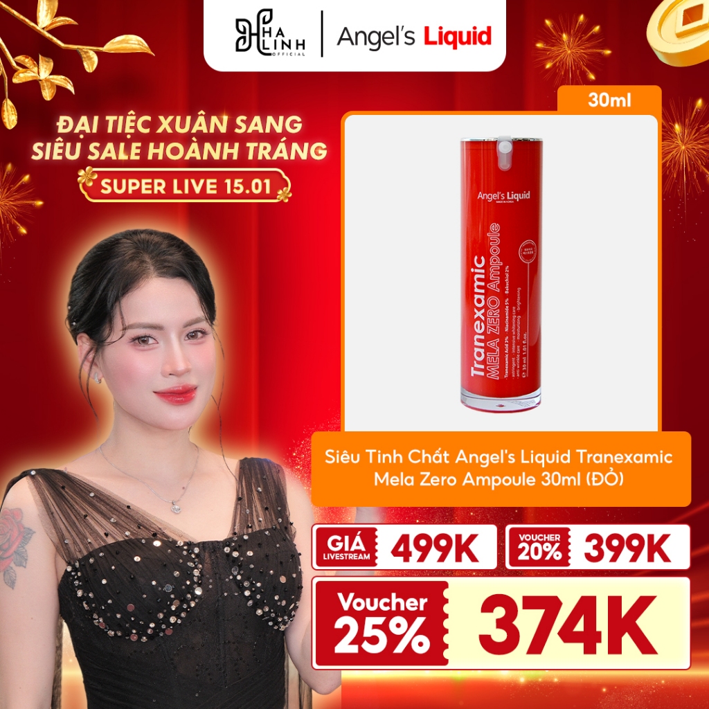 [Võ Hà Linh x Angel's Liquid] Siêu Tinh Chất Angel's Liquid Tranexamic Mela Zero Ampoule 30ml (ĐỎ)