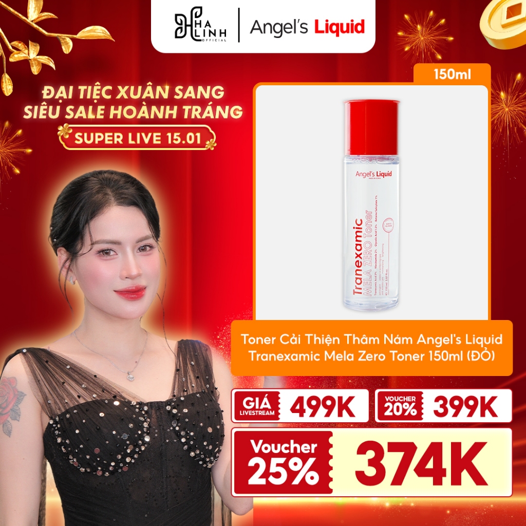 [Võ Hà Linh x Angel's Liquid] Toner Angel's Liquid Tranexamic Mela Zero Toner 150ml (ĐỎ)