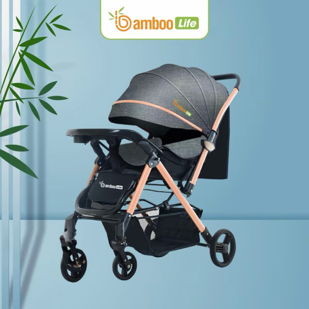 Xe đẩy 2 chiều cho bé Bamboo Life cao cấp có thể gấp gọn