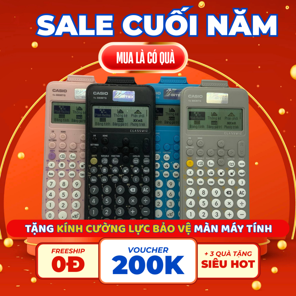 Máy tính CASIO FX-880BTG cũ (độ mới 80-99%) CHÍNH HÃNG | CASIO 880 BTG CHUẨN BITEX BH 7 NĂM