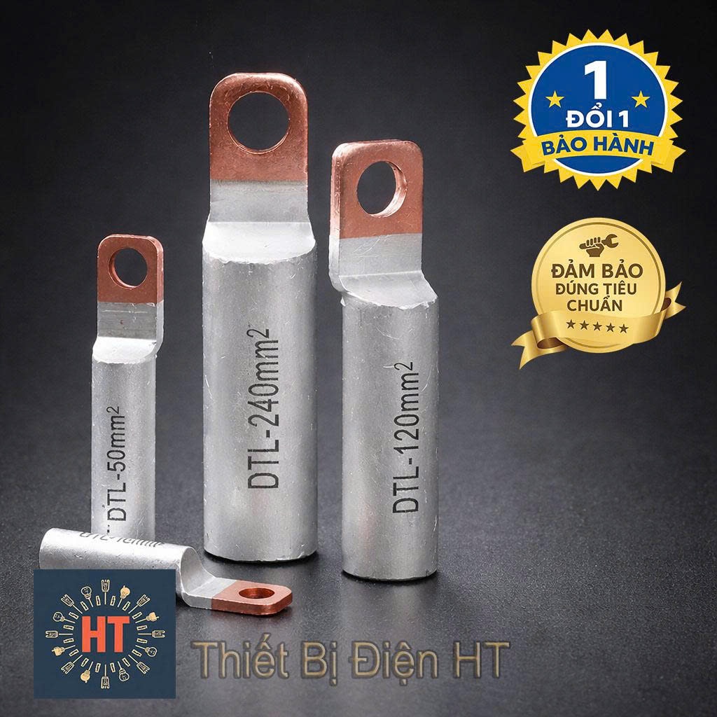 Cos nhôm đồng DTLF (DTL-10 đến DTL-240) – Đầu cốt nối dây điện cao áp, tủ điện, MCCB, ELCB