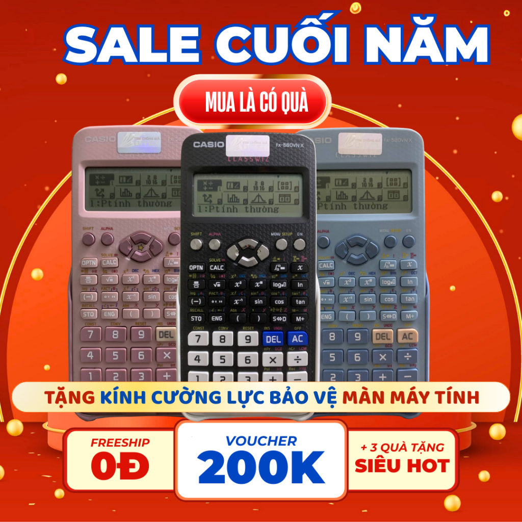 [BH 7 NĂM] Máy tính cầm tay CASIO 580VNX CŨ (80 - 99%) bảo hành hãng lên đến 7 năm| Đã qua sử dụng c