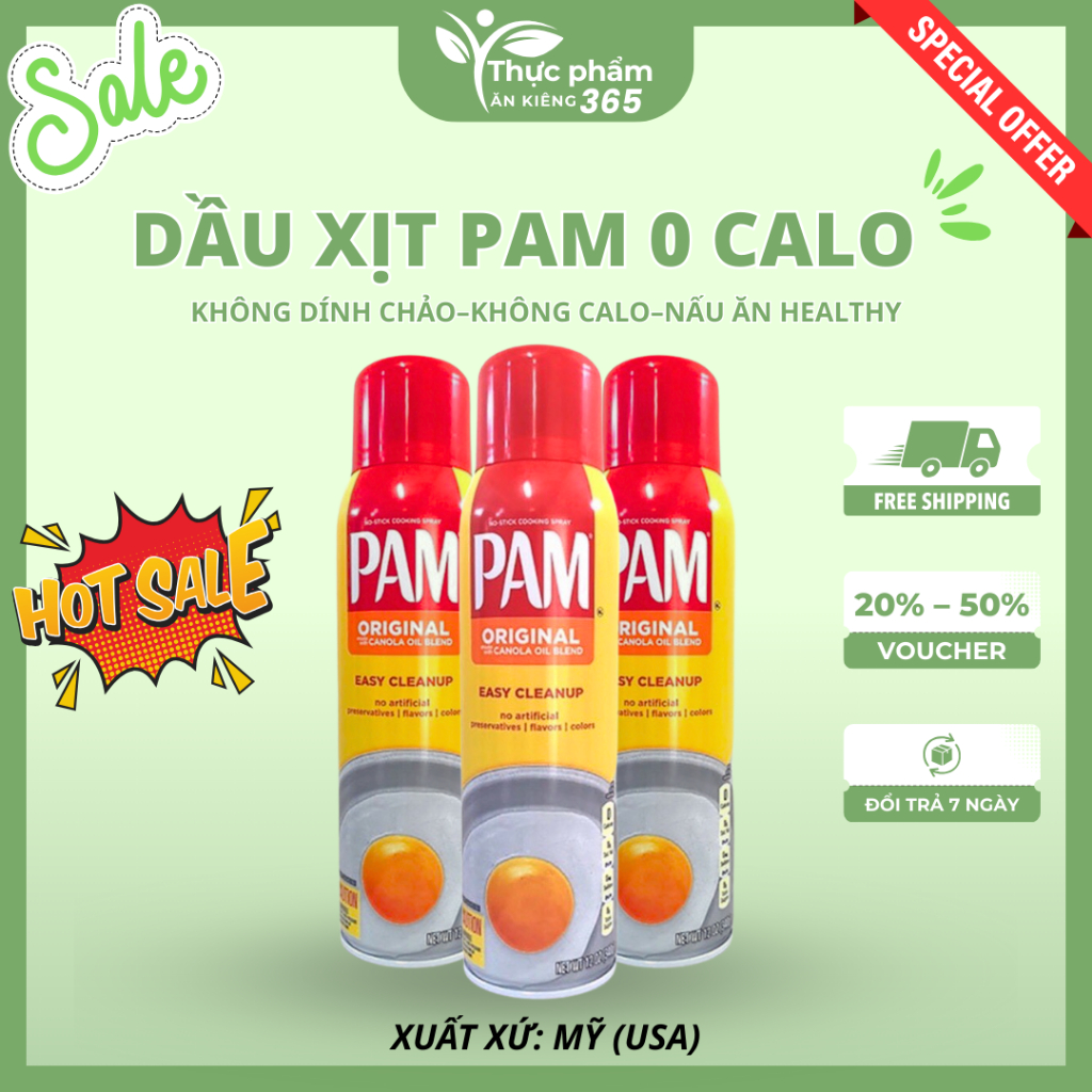 Dầu Xịt Pam 0 Calo - Dầu Ăn Hoa Cải Chiên Xào Salad Ăn Kiêng Giảm Cân Eatclean Tiểu Đường