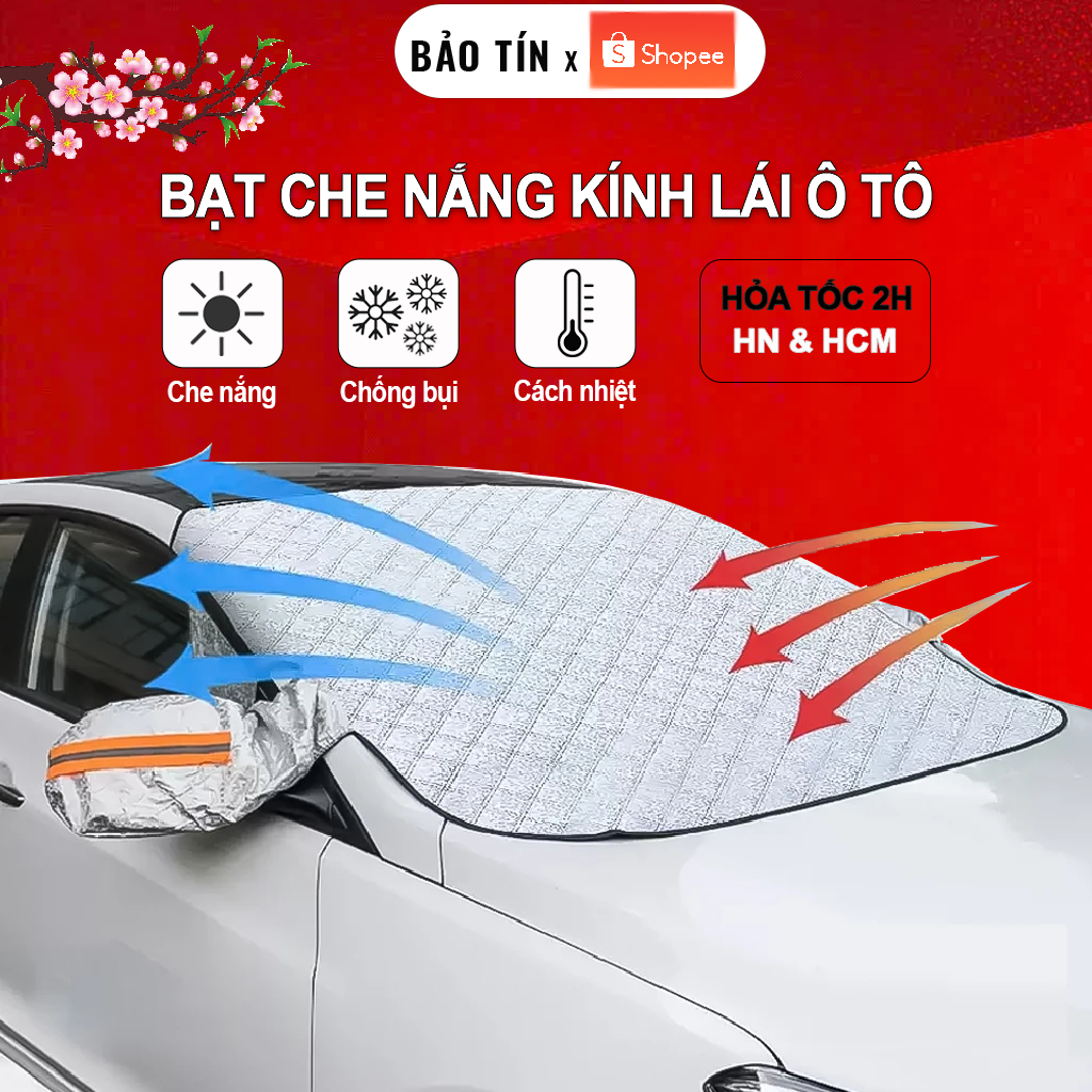 Tấm Bạt Che Nắng Kính Lái Ô Tô Cao Cấp, Miếng Bạt Che Chắn Chống Nắng Bảo Vệ Kính Lái Nội Thất Xe Hơi, Ô Tô